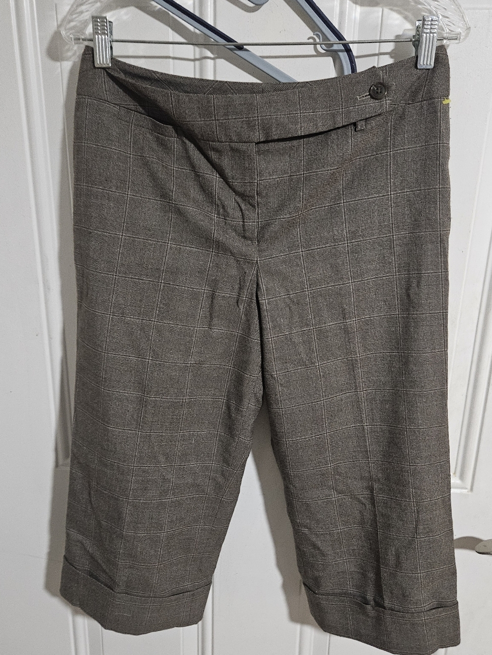 Anne Taylor  Y2K cullotte Slacks Gray Plaid 8P